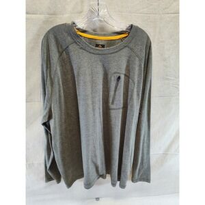 Ridgecut Toughwear Mens 3XL Green Heather Long Sleeve Zip Pocket Performance Tee